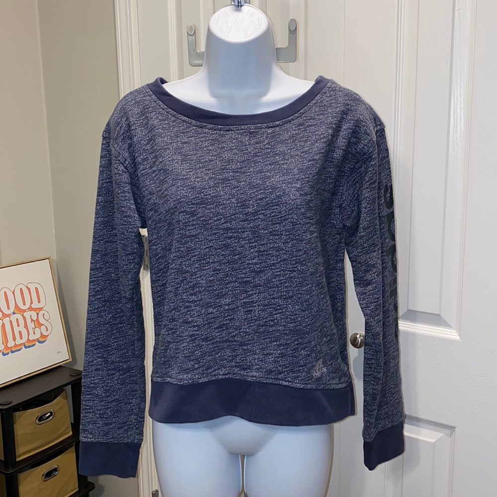 Women Adidas long sleeved crew neck sweatshirt , size small